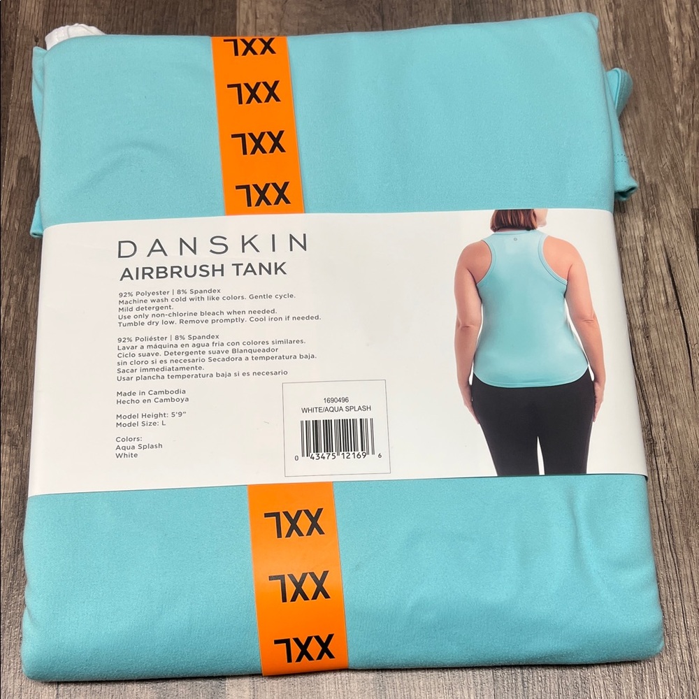 Danskin Airbrush Tank 2-Pack in Aqua and White - Picture 2 of 4